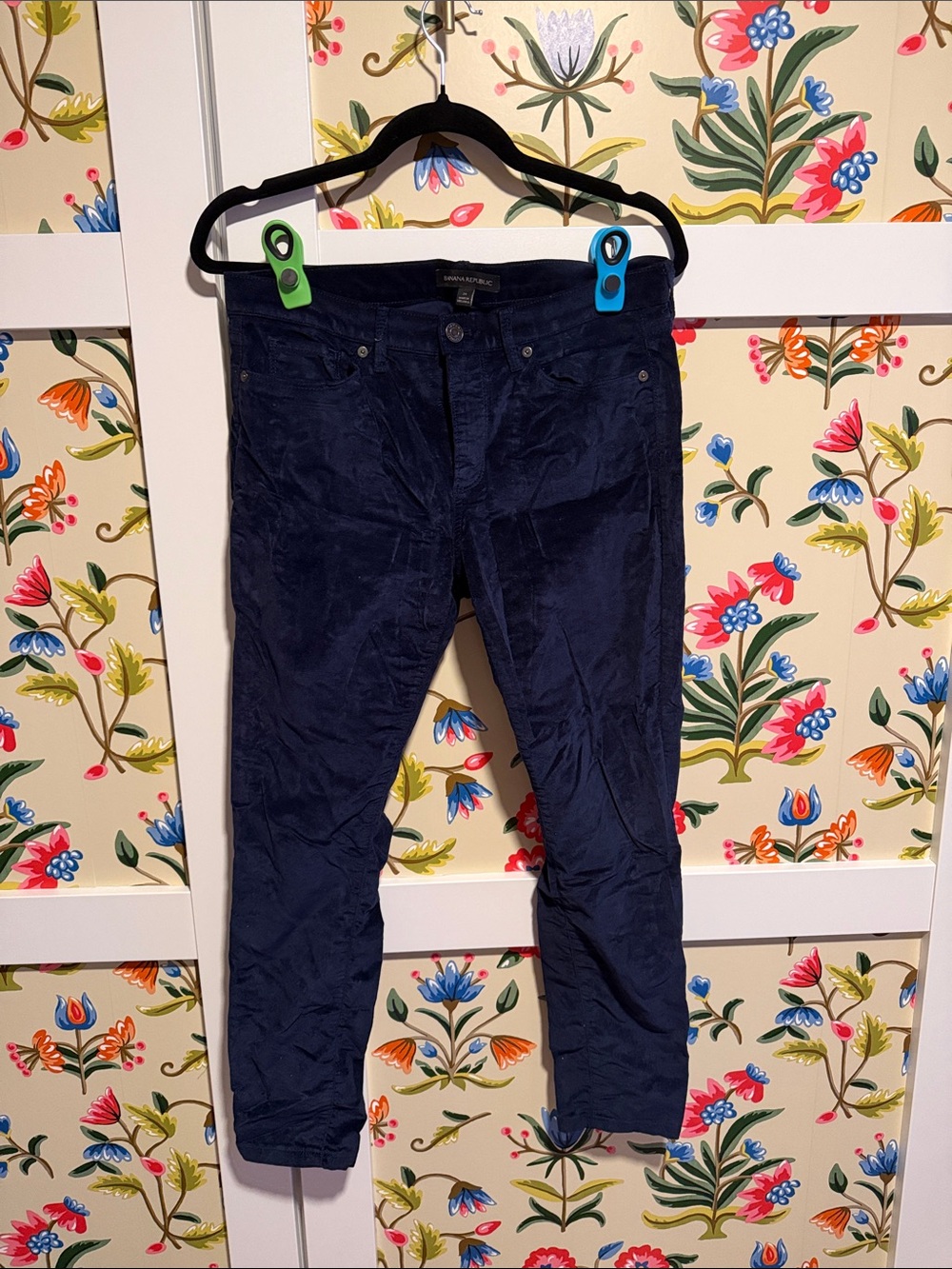 Banana Republic Navy Straight-Leg Corduroy Pants